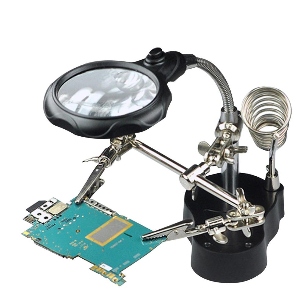 3.5X 12X Desktop Magnifier LED Light Helping Hands Table Magnifier Glass Stand with Alligator Clips Adjustable Magnifying Glass for Helping Hand Repair Reading Crafts Sewing  |   Convenient Living Appliance Convenient Living Appliance Convenient Living Appliance