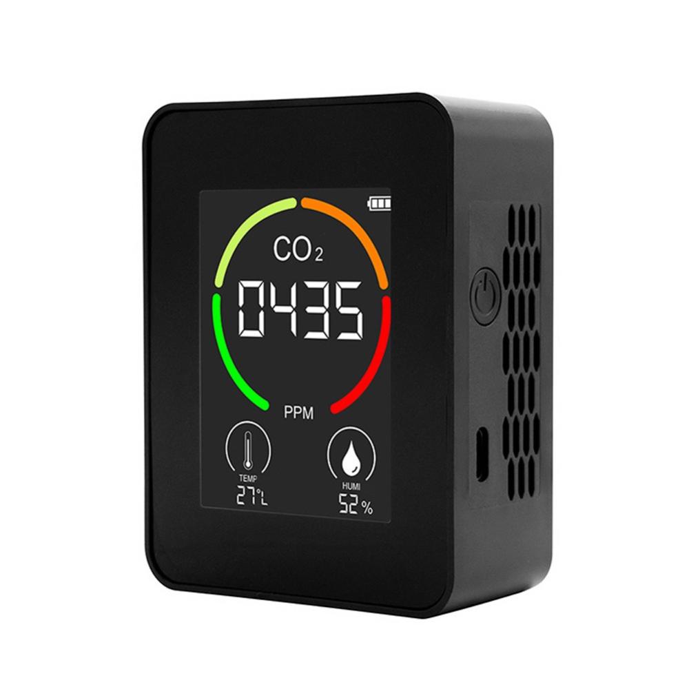 3in1 CO2 Temperature Humidity Monitoring Device Home Digital Household Air Quality Detector  |   Convenient Living Appliance Convenient Living Appliance Black/ White