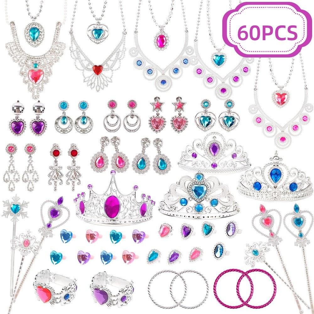 60pcs Princess Jewelry Toy Set for Little Girls (Random Color Delivery)  |   Baby Toys Baby Supplies & Mother Care Baby Toys