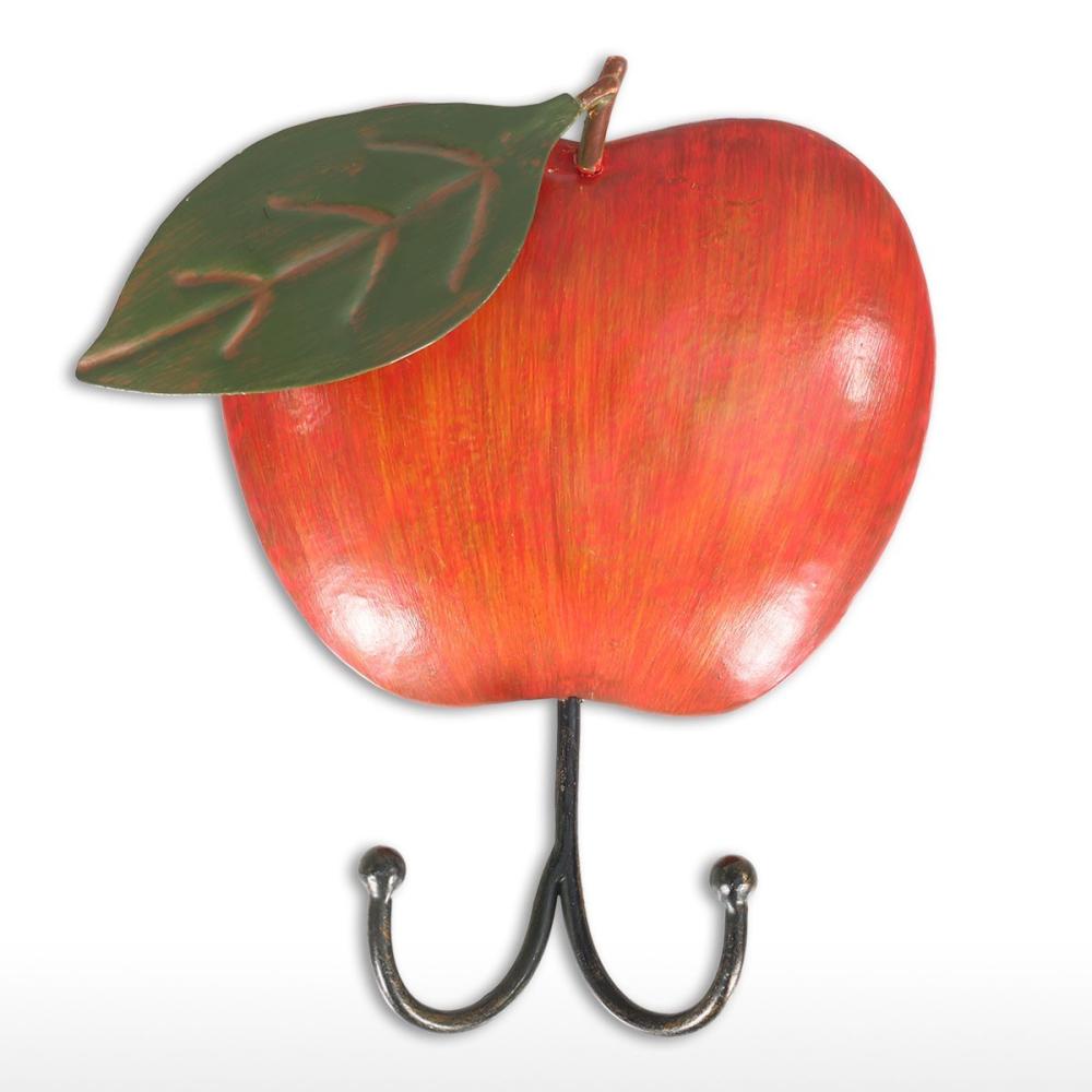 Apples Wall Hook Iron Decorative Wall Hook Rustic Decorative Hanging Hooks Hat Keys Indoor Hanger  |   Wall Crafts Arts & Crafts Black/ Green And Orange