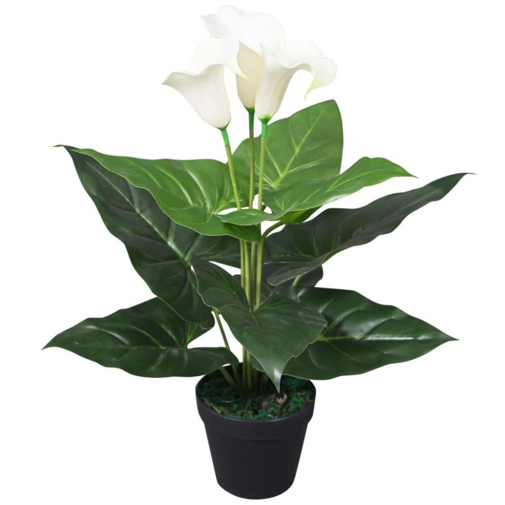 Artificial Calla Lily Plant with Pot 45 cm White  |   Garden Tools Garden Tools Garden Tools