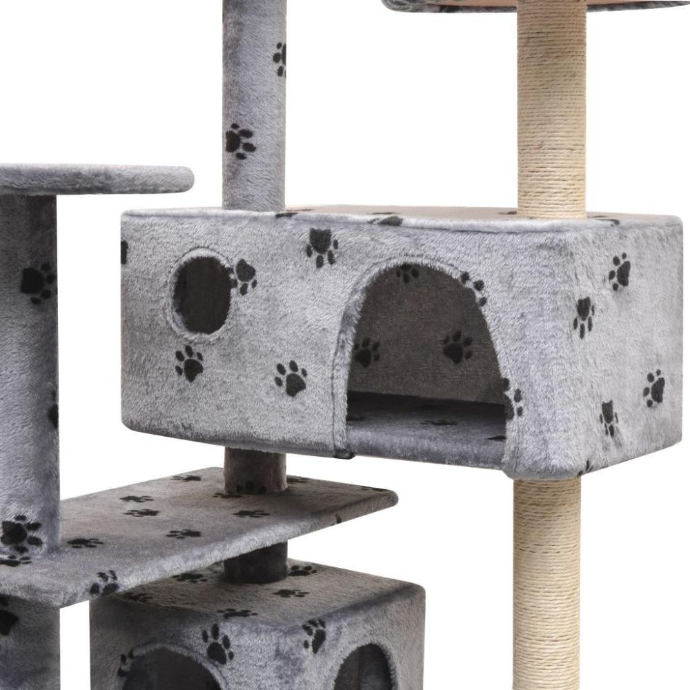 Cat Scratching Post 125 cm Paw Print Gray  |   Other Pet Supplies Pet Supplies Gray With Black Paw Print