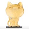 Cat Shaped Eyeglass Rack Glasses Eyewear Holder Animal Shaped Spectacle Display Stand  |   Metal Crafts Arts & Crafts Black And Yellow