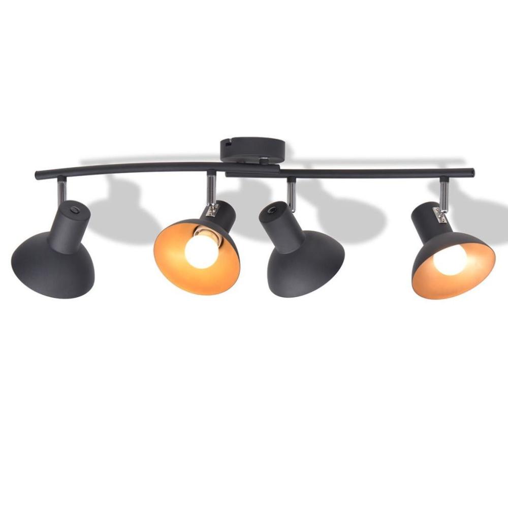 Ceiling Lamp for 4 Bulbs E27 Black and Gold  |   Indoor Lighting Indoor Lighting Indoor Lighting