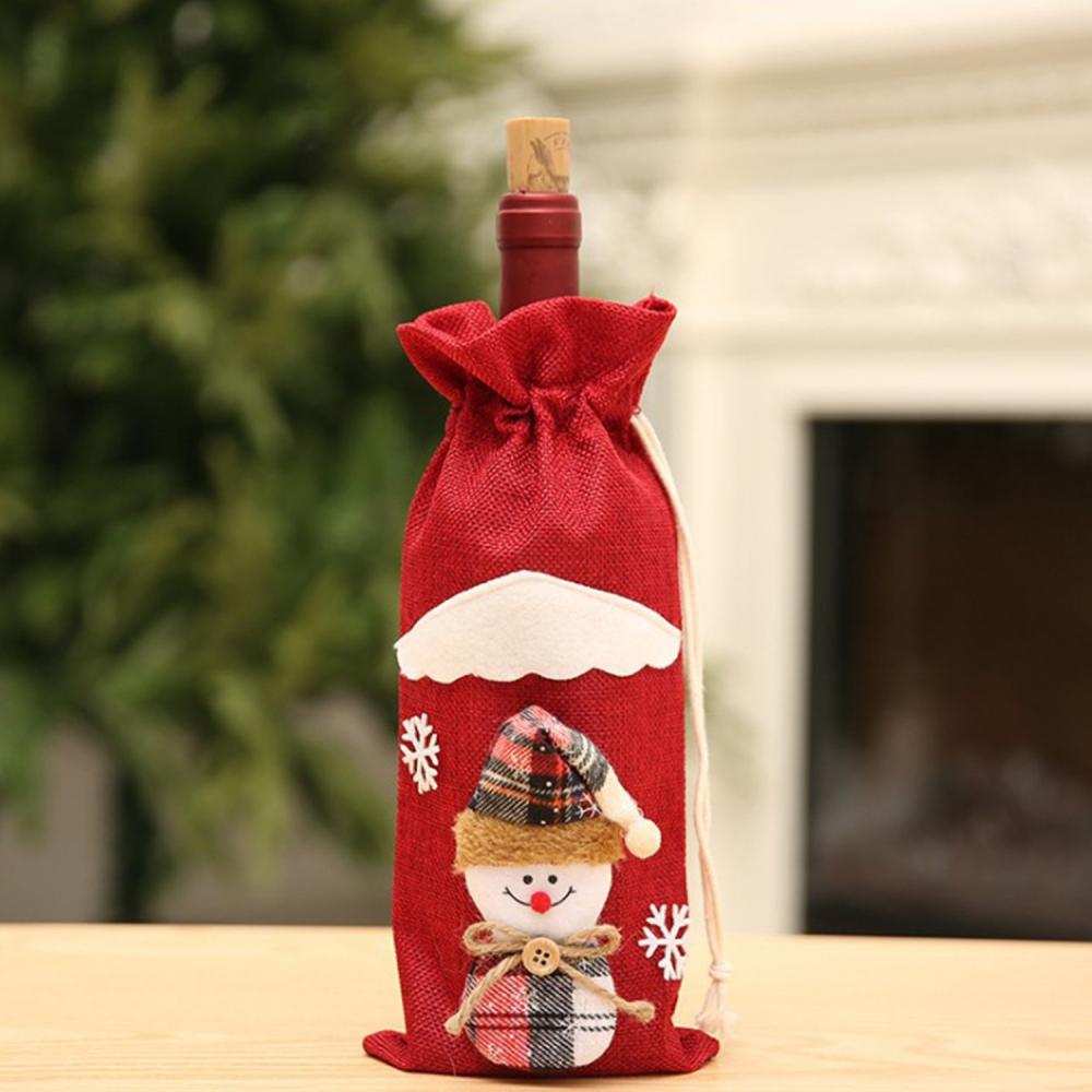 Comfortable, safe, and soft mini Santa wine bottle cover Christmas Wine Bottle Cover Santa Claus Pattern Champagne Bottle Holders Cover Table Decor Gift Thanksgiving Day Holiday Festivals Xmas Dinner Decor  |   Christmas Supplies Christmas Supplies Christmas Supplies