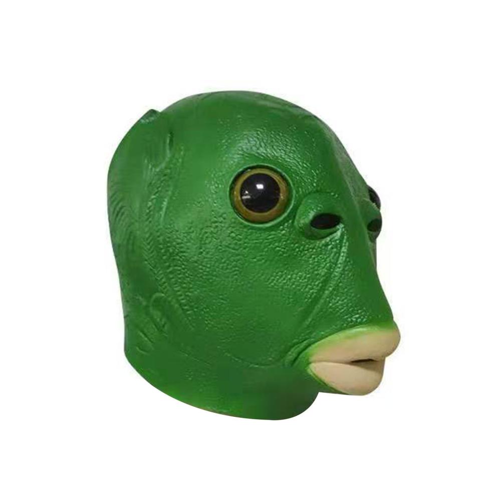 Deal cheapest Green Fish Head Mask Funny Creepy Fish Head Party Mask Adult Animal Cosplay Prop Latex Mask Halloween Costume Festival Mask  |   Birthday Supplies Birthday Supplies Birthday Supplies