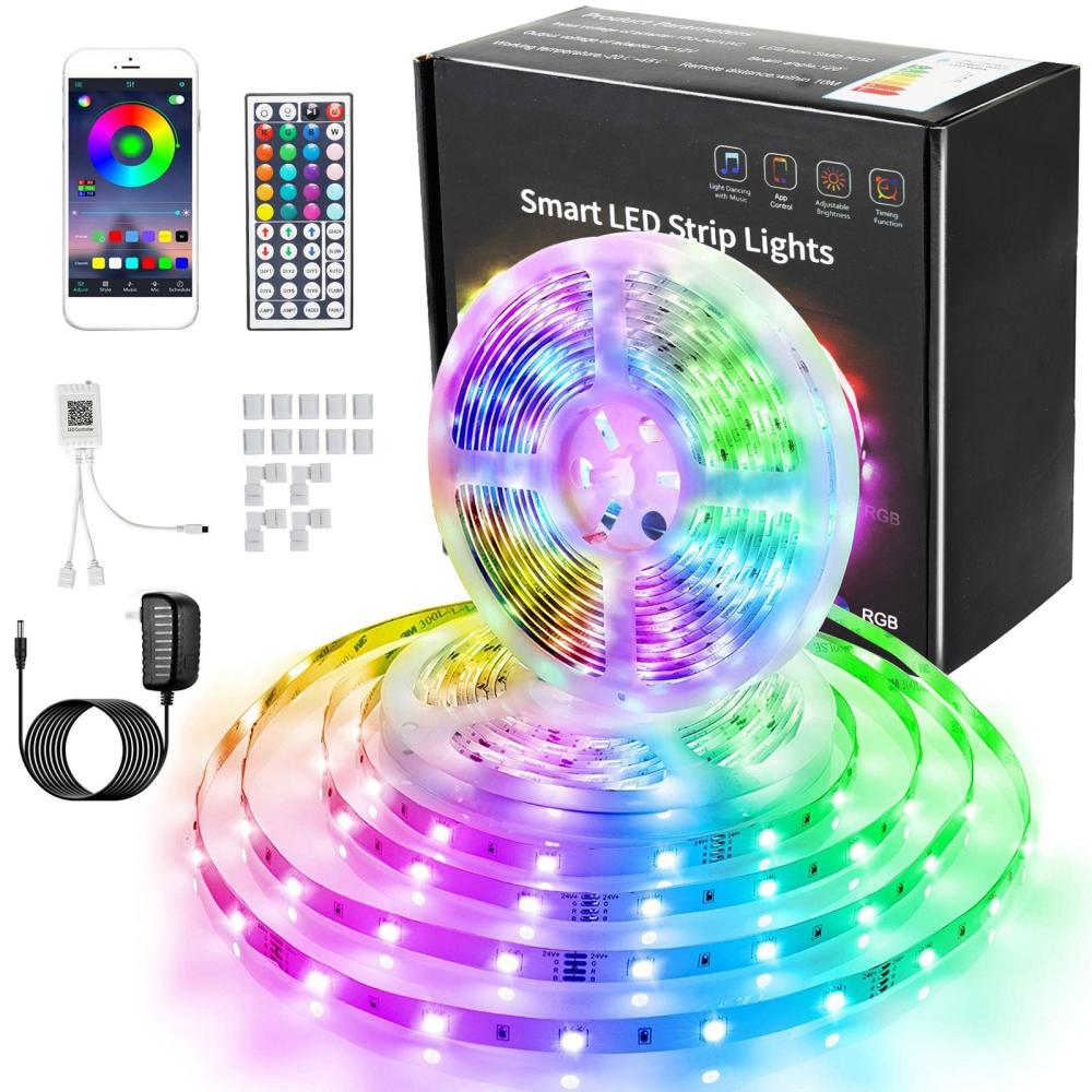 Deal RGB LED Strip Lights 10M 300LEDs 5050RGB Light Strip IP65 Waterproof LED Tape Light APP Control Adjustable Brightness Timing Function for Christmas Party Bar Home Decor  |   Holiday Lighting Holiday Lighting Holiday Lighting