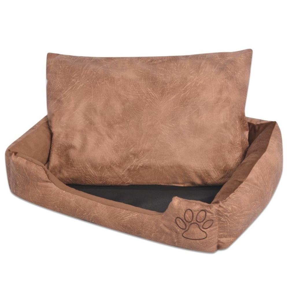 Dog bed with cushion PU artificial leather size L Beige  |   Other Pet Supplies Other Pet Supplies Beige