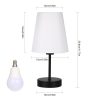 Fabric Bedside Table Lamp with 3 Light Colors LED Bulb  |   Indoor Lighting Indoor Lighting Indoor Lighting