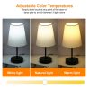 Fabric Bedside Table Lamp with 3 Light Colors LED Bulb  |   Indoor Lighting Indoor Lighting Indoor Lighting