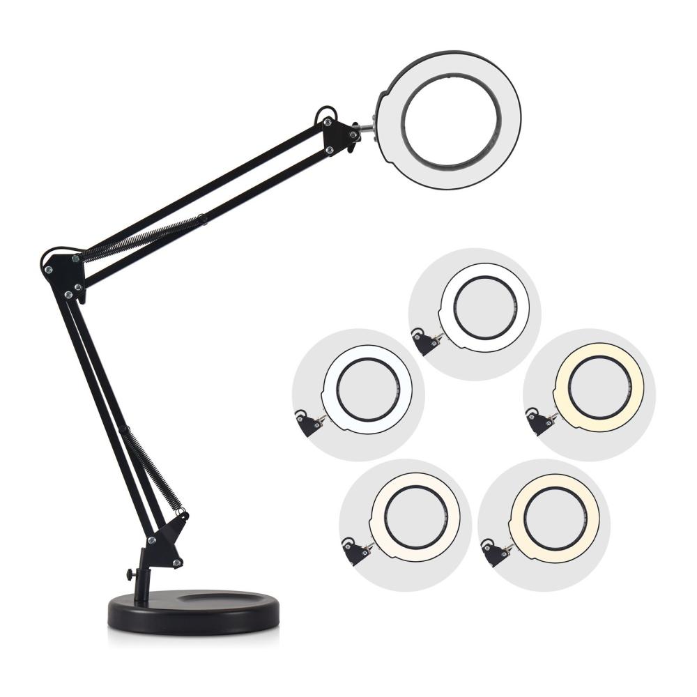 Flexible Clamp-on Table Lamp with 5x Magnifier Swing Arm Dimmable LEDs Desk Light  |   Indoor Lighting Indoor Lighting Indoor Lighting