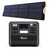 Fossibot F2400 Portable Power Station with SP200 Solar Panel 2048Wh/51.2V Safe LiFePO4 Solar Generator Power 1100W Max Input Power  |   Garden Energy Equipment Garden Energy Equipment Black/ Green