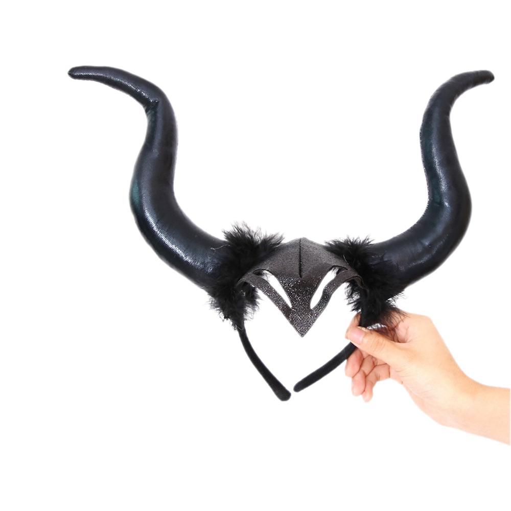 Halloween Black Long Horns Cosplay Costume Queen Horns Hat Witch Headpiece Headdress for Girls Women Decoration  |   Halloween Supplies Halloween Supplies Black