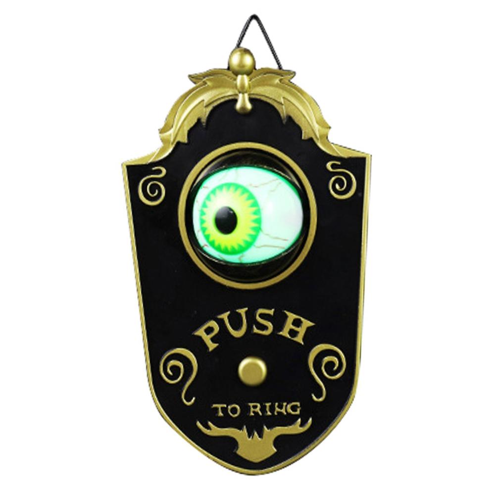 Halloween Doorbell with LED Lightup Eyeball Creepy Sounds Scary Haunted Doorbell Halloween Decoration with Movable Eyeball for Home Party Bar Haunted House Decoration  |   Halloween Supplies Halloween Supplies Black & Gold