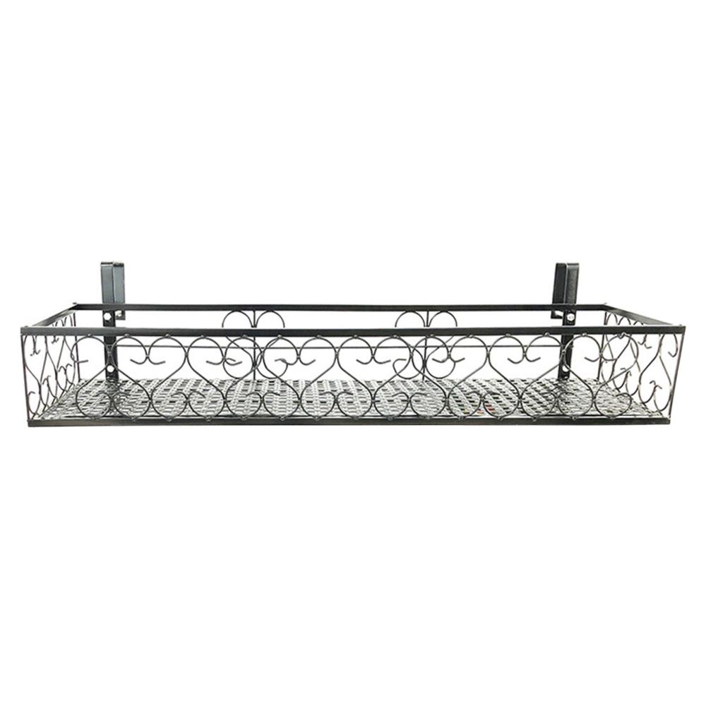 Iron Hang-ing Flower Railing Shelf Basket  |   Garden Tools Garden Tools Black