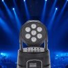 Lixada 7LEDs 105W RGBW 9/14 Channel DMX512 Mini Rotating Head Moving Stage Light Effect Lamp  |   Professional Lighting Lights & Lighting Black/ White