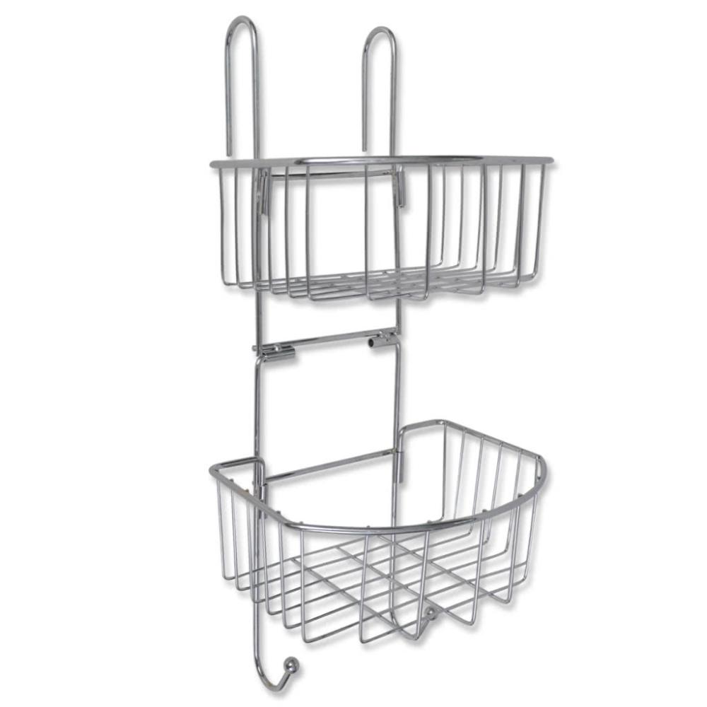 Metal Shower Shelf 2-Tier with 2 Hangers  |   Storage & Organization Housekeeping Appliance Storage & Organization