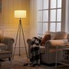 Metal Tripod Floor Lamp with E26 7W LED Bulb Standing Lamp Tall Lights for Living Room Bedroom Office Study  |   Indoor Lighting Indoor Lighting Black