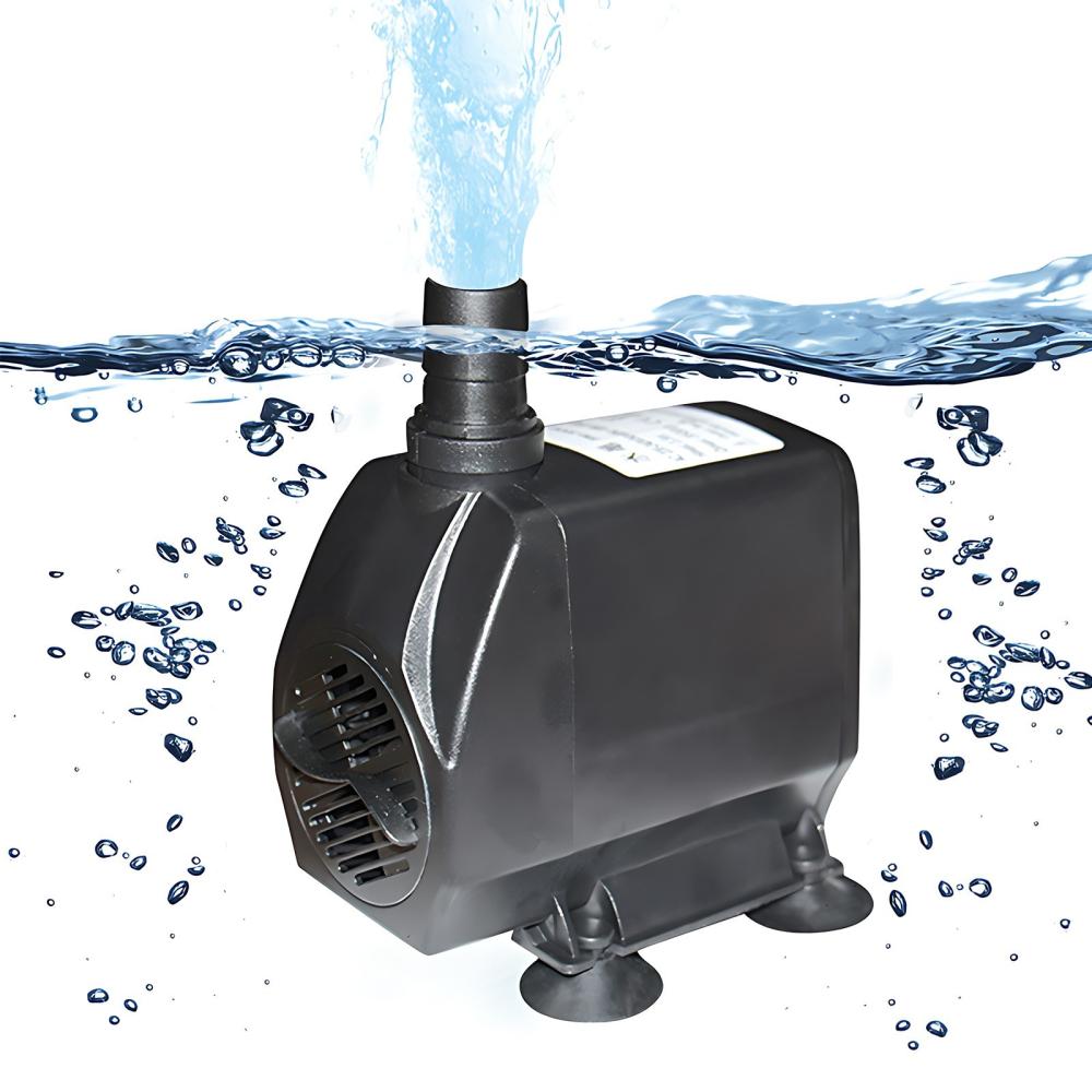 Mini Submersible Water Pump Flow Adjustable Max 2500L/H Flow 8.2ft Lift Portable Electric Pump with 6.5ft Cable and Suction Cup Base for Fish Tank, Pond, Aquarium, Pet Drinking  |   Watering Deco & Irrigation Gardening Black