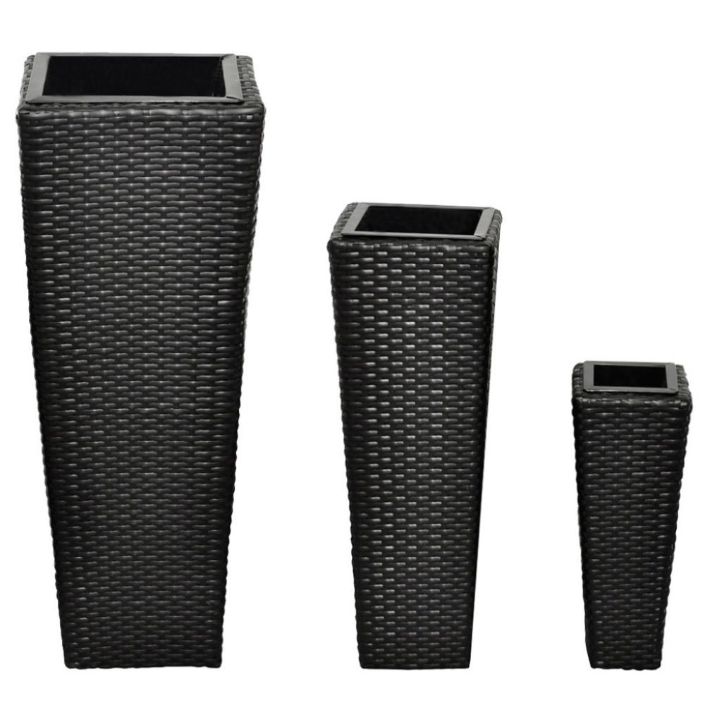 Modern vases in black rattan flower pots, vases from 3 September  |   Garden Tools Garden Tools Garden Tools