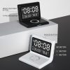 Multifunctional Digital Mirror Clock 15W Wireless Charging Alarm Clock with Large Dimmable Display Screen Snooze Function USB Output for Bedroom Living Room Office  |   Convenient Living Appliance Convenient Living Appliance Black/ White