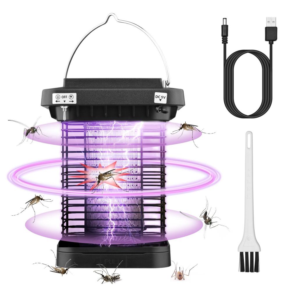 Outdoor Solar Powered Bug Killer Zapper High Powered Electric Mosquito Insect Fly Trap IP65 Waterproof with LED Light  |   Animal Repeller Animal Repeller Animal Repeller