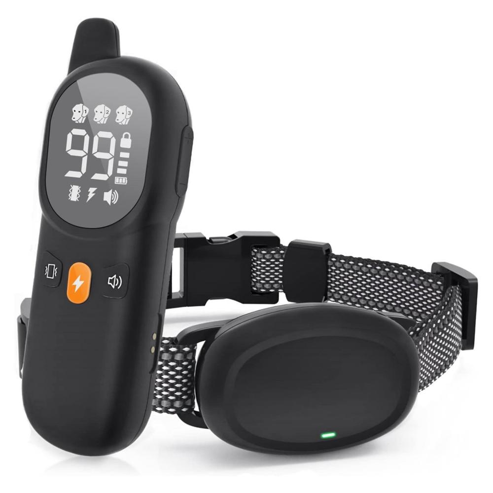 Rechargeable IP67 Waterproof 2600Ft Remote Electric Dog Training Collar for 8-100lbs Small Medium Large Dogs  |   Dog & Cat Supplies Dog & Cat Supplies Black