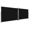 Retractable Side Awning 78.7″x236.2″ Black  |   Garden Tools Garden Tools Black