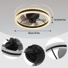 Semi-Flush Mount Ceiling Fan Light Low Noise with Remote Control APP Control  |   Indoor Lighting Indoor Lighting Black