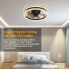 Semi-Flush Mount Ceiling Fan Light Low Noise with Remote Control APP Control  |   Indoor Lighting Indoor Lighting Black