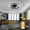 Semi-Flush Mount Ceiling Fan Light Low Noise with Remote Control APP Control  |   Indoor Lighting Indoor Lighting Black