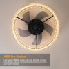 Semi-Flush Mount Ceiling Fan Light Low Noise with Remote Control APP Control  |   Indoor Lighting Indoor Lighting Black