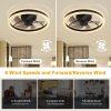 Semi-Flush Mount Ceiling Fan Light Low Noise with Remote Control APP Control  |   Indoor Lighting Indoor Lighting Black