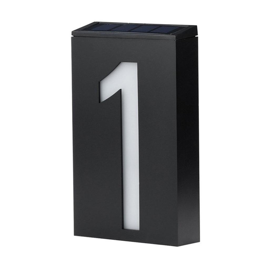 Solar House Number Light LED Illuminated Address Plaque for Houses Address Numbers Solar Powered LED Address Sign for Home Villa Yard Street  |   Outdoor Lighting Lights & Lighting Black/ White