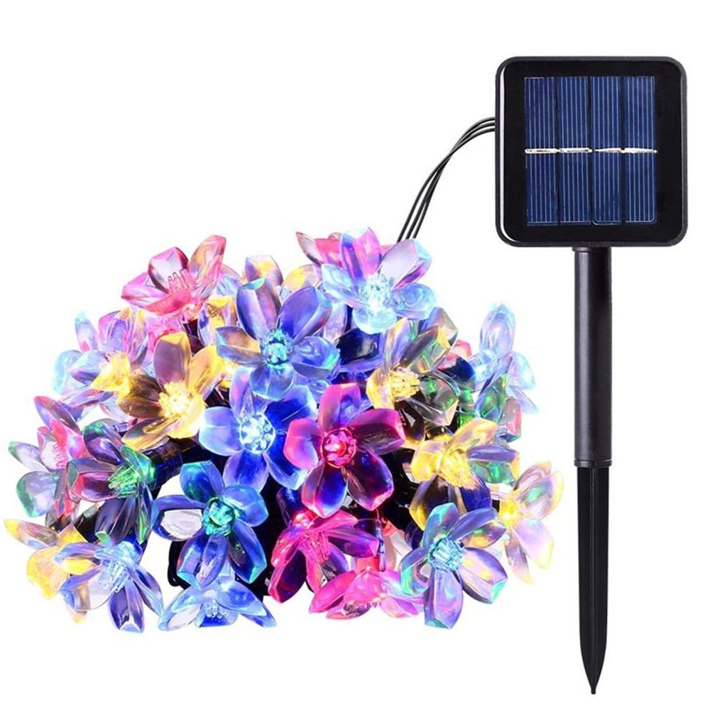 Solar Powered Flower String Lights 7m/22.97ft 50pcs Cherry Blossoms Colorful LEDs Fairy Light  |   Outdoor Lighting Lights & Lighting Outdoor Lighting