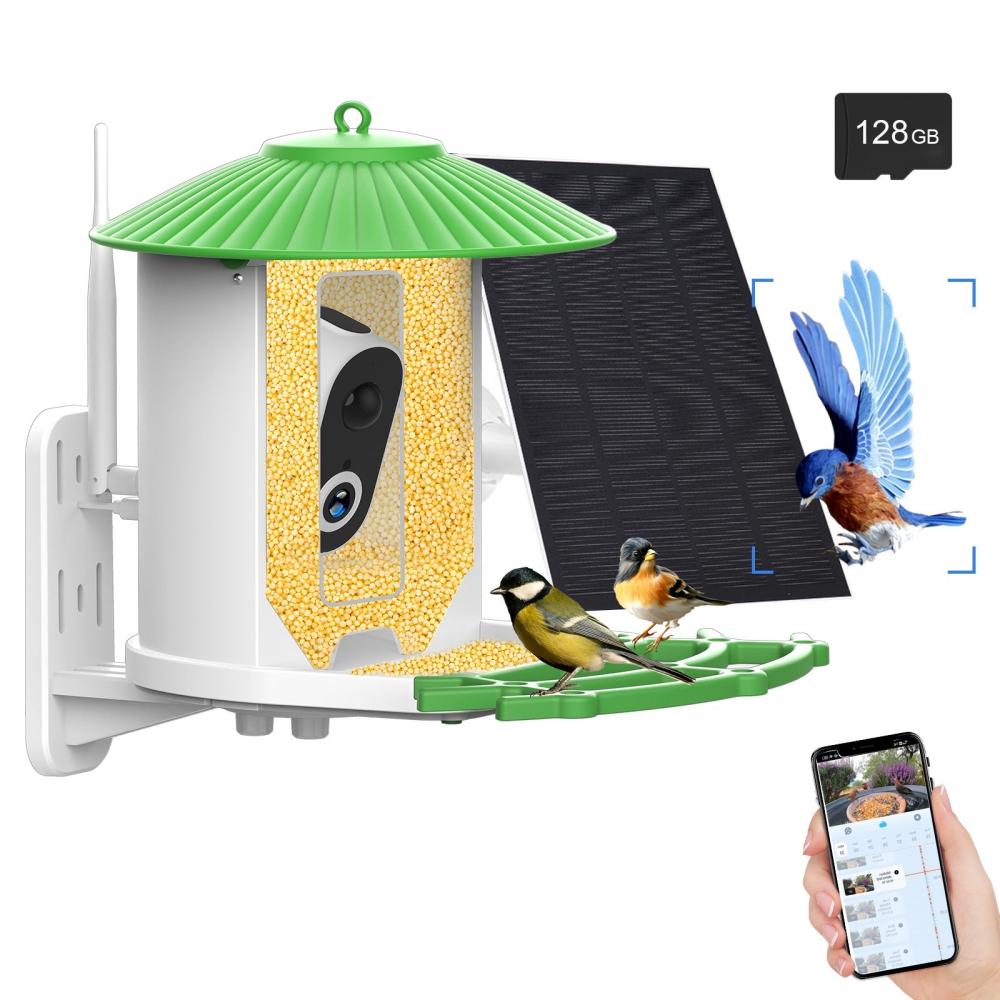 Solar Powered Smart Bird Feeder with 1080P HD Night Vision Camera AI Identify Bird Species Feeder IP65 Waterproof (with TF Card)  |   Other Pet Supplies Other Pet Supplies Other Pet Supplies