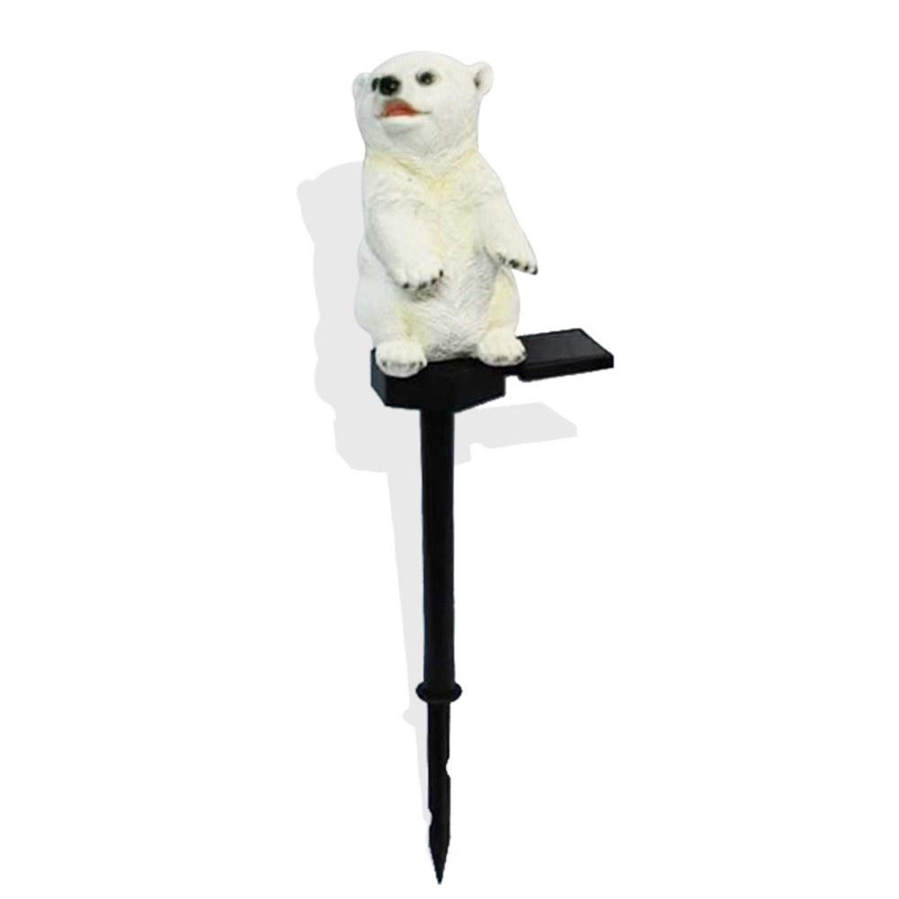 Solar Resin Crafts Bear Lawn Lamp Warm White Light Color IP55 Black/White Bear  |   Outdoor Lighting Lights & Lighting Black/ White