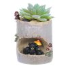 Tomfeel Tree Stump Succulent Flower Pot Cartoon Pastoral Style Animal Flowerpot Resin Pot Garden Micro-scape Potted Plant Office Desk Ornament Decorative Gift  |   Resin Crafts Arts & Crafts Resin Crafts