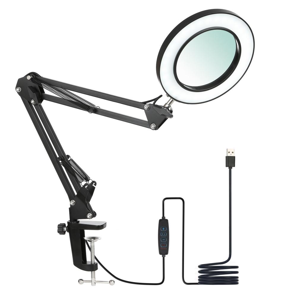 Tomshine Flexible Clamp-on Table Lamp with 8x Magnifier Swing Arm Dimmable LEDs Desk Light  |   Indoor Lighting Indoor Lighting Indoor Lighting