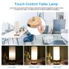 Touch Control Table Lamp Bedside Desk Lamp with E26 LED Bulb Warm White Light Modern Tabletop Lamp 2 USB Ports for Bedroom Living Room  |   Indoor Lighting Indoor Lighting Indoor Lighting