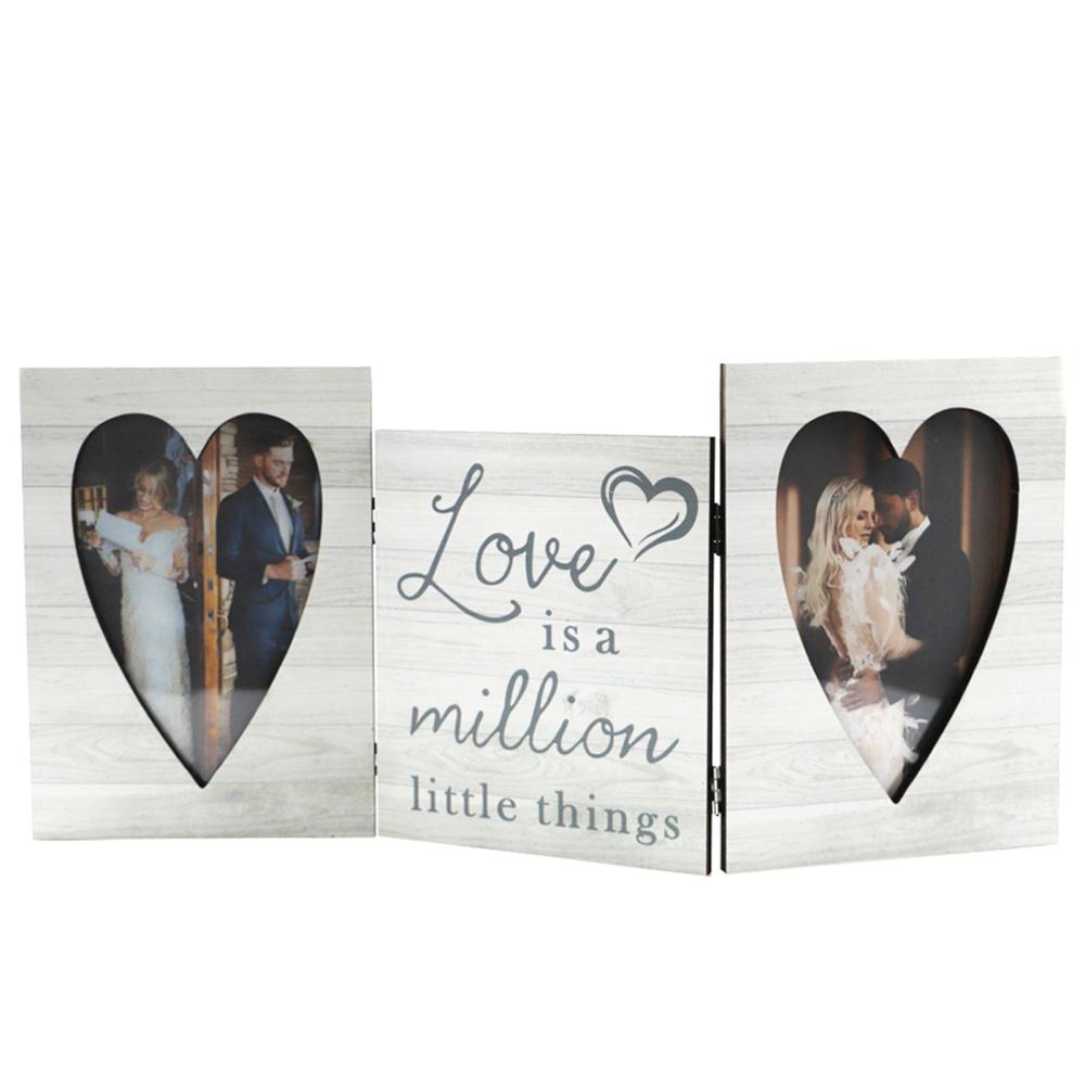 Tri-Fold Hinged Photo Frame Wooden Picture Frame with Plexiglass Board Hinge for Wedding Tabletop Photo Display  |   Convenient Living Appliance Convenient Living Appliance Convenient Living Appliance