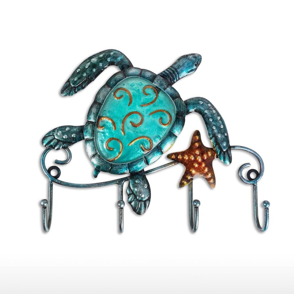 Turtle Wall Hook Iron Animal Wall Hook Rustic Decorative Wall Hook Living Room Bathroom Ornament  |   Metal Crafts Arts & Crafts Blue