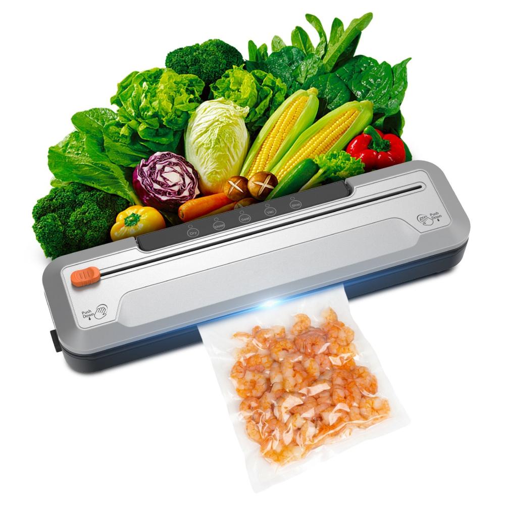 Vacuum Sealer Machine 55KPa Suction Power Automatic Vacuum Air Food Sealer with External Cutter 10pcs Seal Bags Dry Moist Seal Vacuum Modes for All Saving Needs  |   Convenient Living Appliance Convenient Living Appliance Black/ Silver