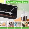 Vacuum Sealer Machine 55KPa Suction Power Automatic Vacuum Air Food Sealer with External Cutter 10pcs Seal Bags Dry Moist Seal Vacuum Modes for All Saving Needs  |   Convenient Living Appliance Convenient Living Appliance Black/ Silver