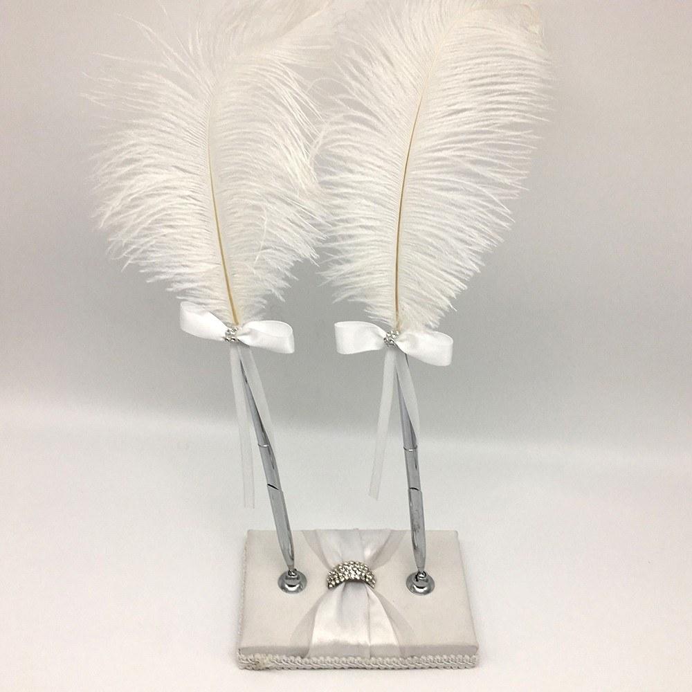 Wedding Signing Pen Feather Pen with Double Holders Wedding Signature Pen Set Decoration Supplies for Guest Book  |   Wedding Supplies Party Supplies Wedding Supplies