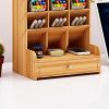 Wooden Desktop Organizer  |   Storage & Organization Housekeeping Appliance Brown