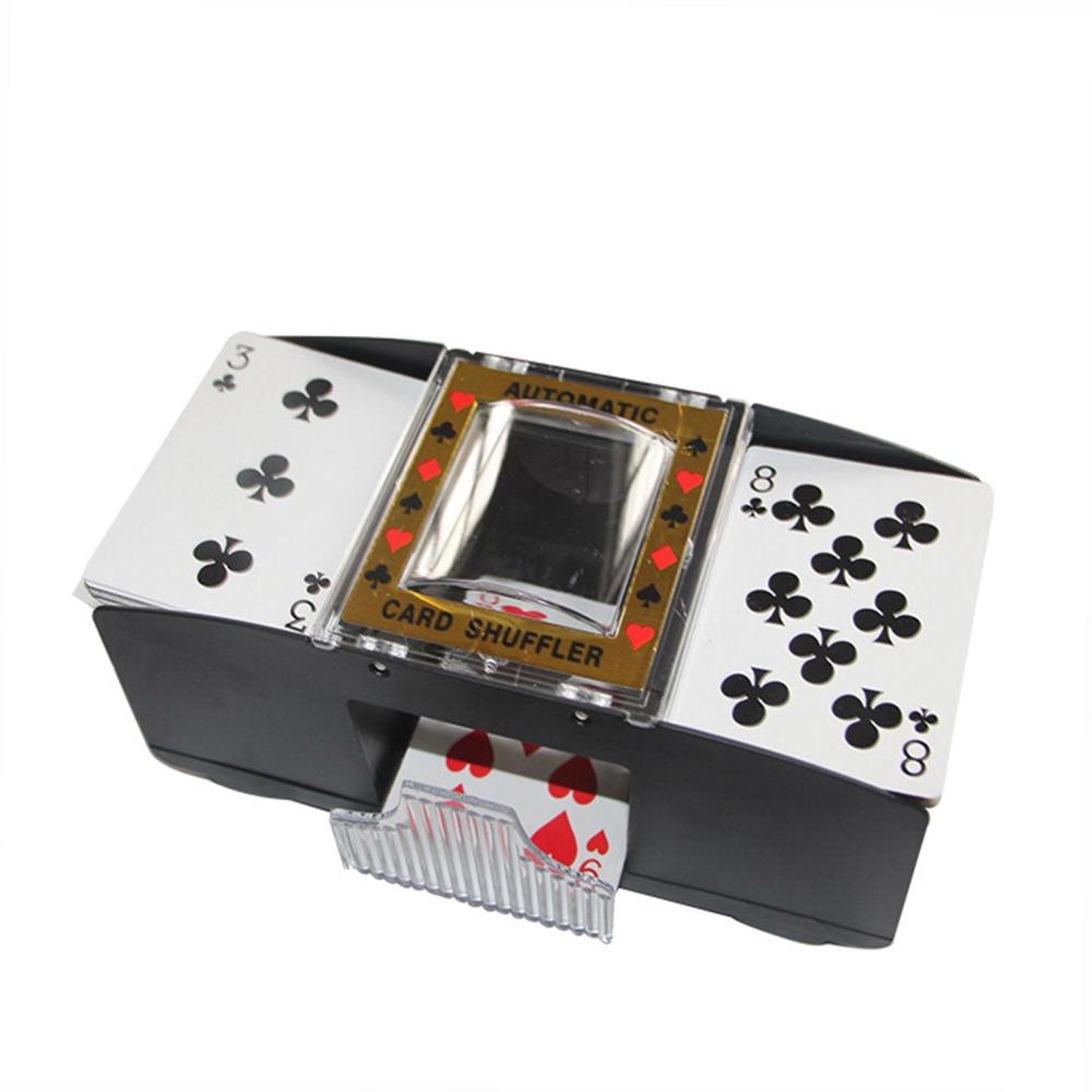 automatic dispenser card shuffler 2 Decks Automatic Card Shuffler Automatic Playing Cards Shuffler Mixer Games Poker Sorter Machine Dispenser for Travel Home Festivals Xmas Party Battery Operated  |   Convenient Living Appliance Convenient Living Appliance Black