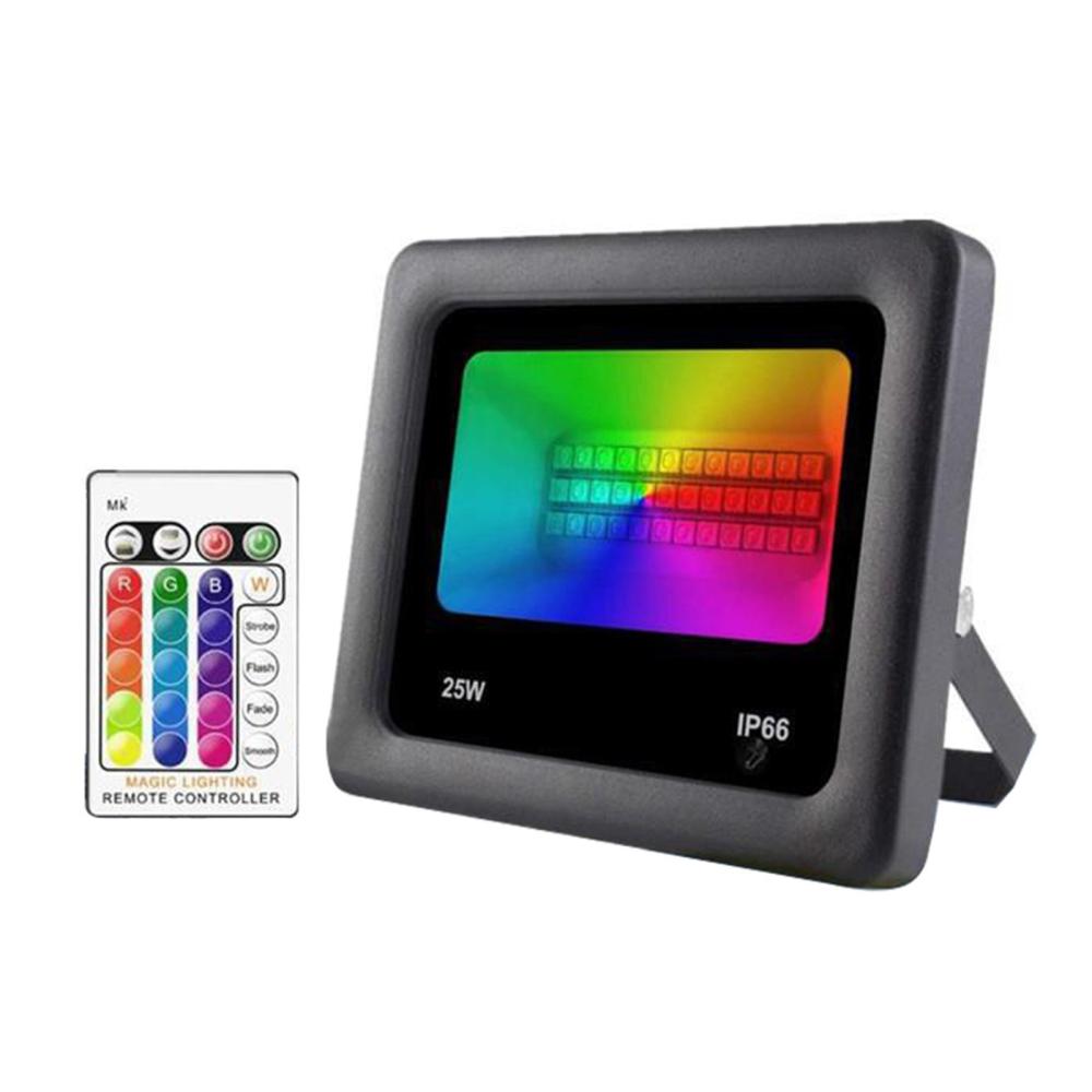 25W RGB Flood Light Outdoor Floodlight with Remote Controller for Wedding Birthday Party Stage Lighting  |   Outdoor Lighting Lights & Lighting Black