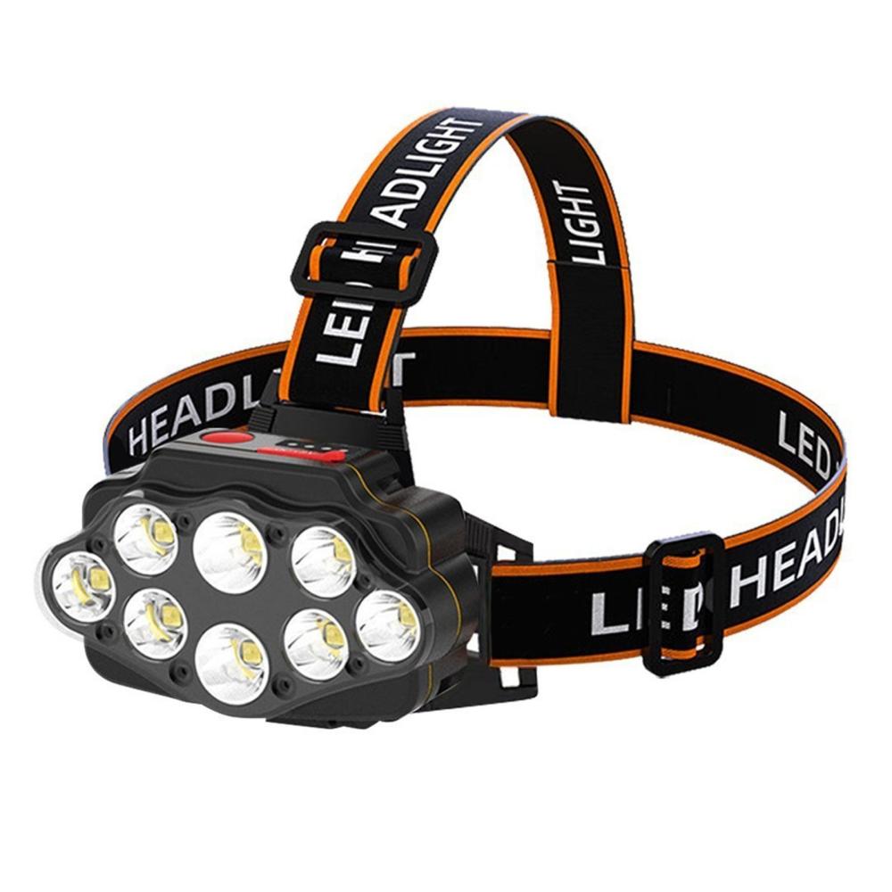 8LEDs Headlamp Outdoor Camping Hiking Head Lamp Head-mounted Night Fishing Headlight Mining Lamp(One Battery)  |   Outdoor Lighting Lights & Lighting Black