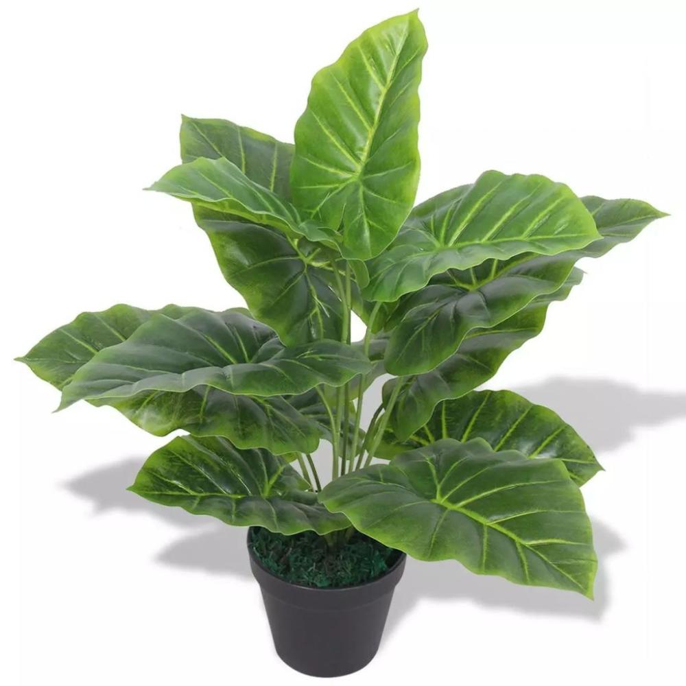 Artificial Taro Plant with Pot 45 cm Green  |   Garden Tools Garden Tools Garden Tools